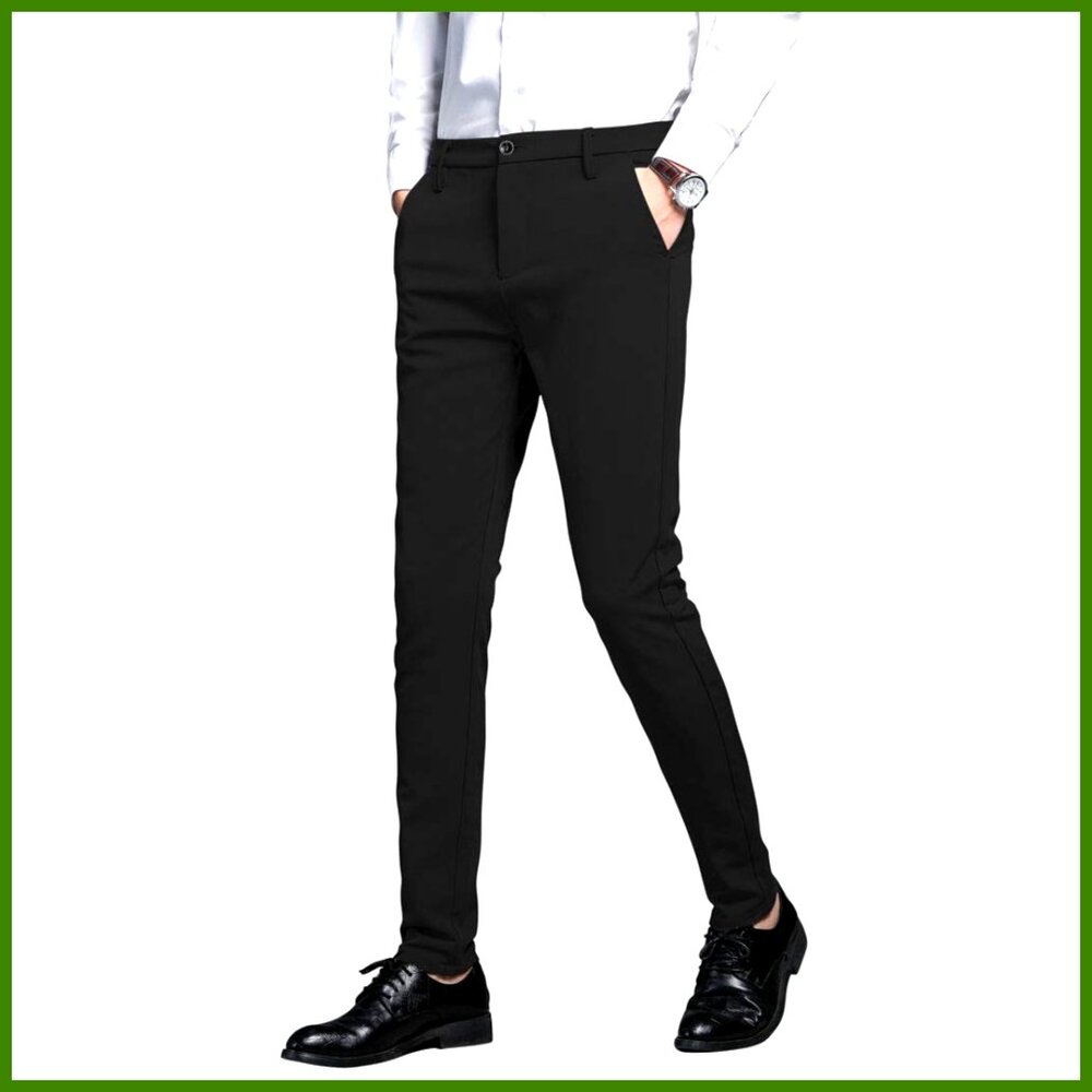 Men's Stretch Dress Pants Slim Fit Skinny Suit Pants